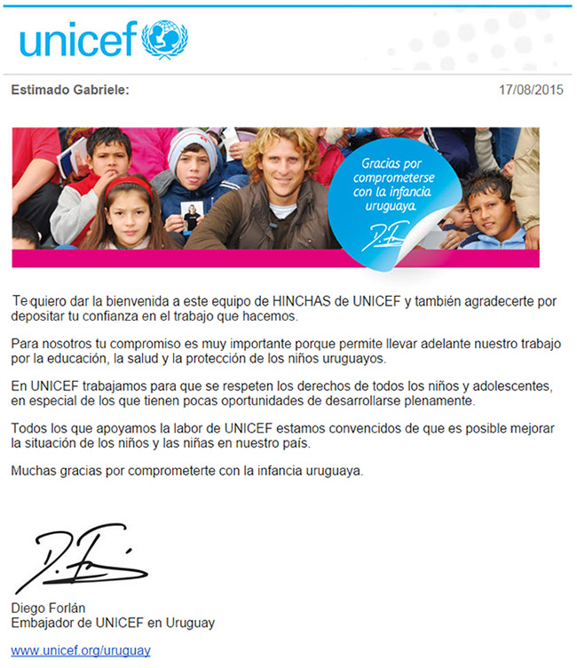 UNICEF - Forlan
